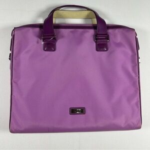 Tumi Purple Nylon Zipper Messenger Laptop Crossbody Bag / No Shoulder Strap